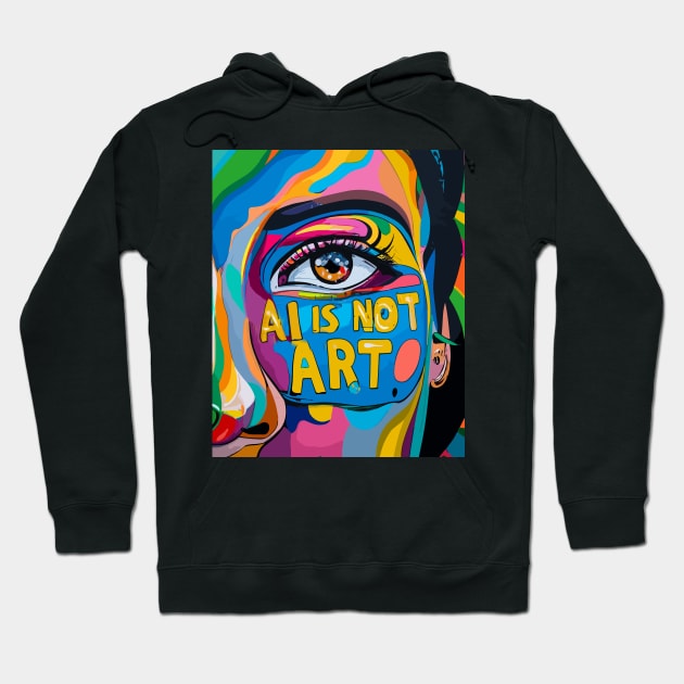 AI Is Not Art Hoodie by Tees 4 Thee